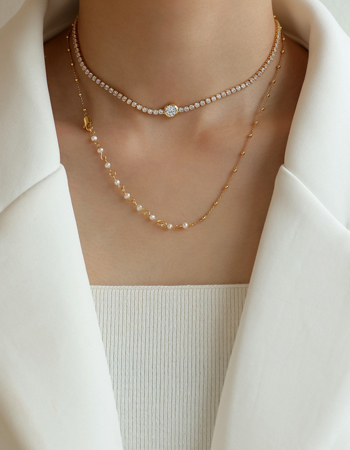 Pearl and Ball Necklace