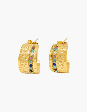 Hammered CZ Earrings