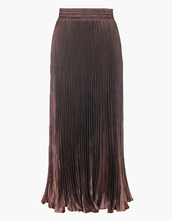 Chocolate Pleated Skirt