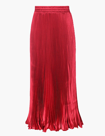 Fire Red Pleated Skirt