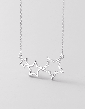 Triple Star Silhouette Necklace