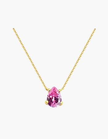 Pink Teardrop Pendant Necklace