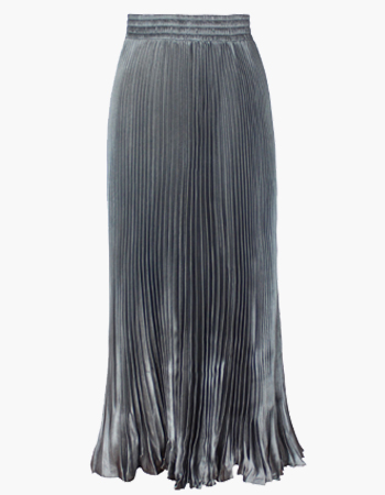 Charcoal Grey Shimmer Pleated Skirt