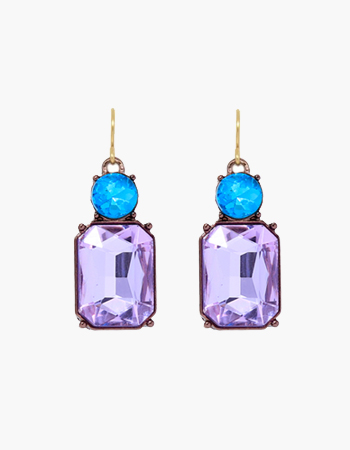 Lilac Twin Gem Earrings 