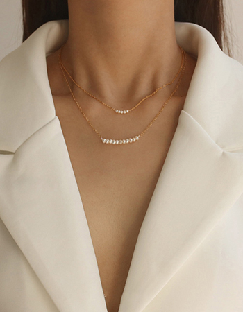 Multi Freshwater Five Pearl Necklace
