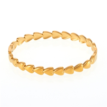 Multi Heart Bangle in Gold