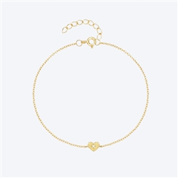 Gold Heart Charm Bracelet