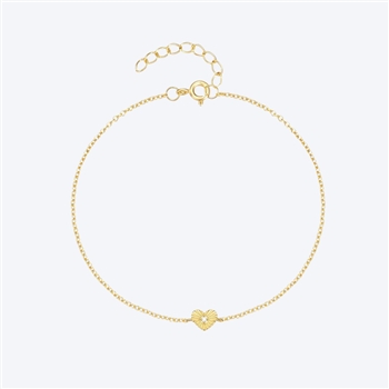 Gold Heart Charm Bracelet