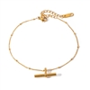 T-bar Fine Chain Bracelet in Gold