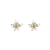 Flower Earrings in Snow White Satin