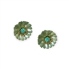 Chrysanthemum Earrings in Mint Satin