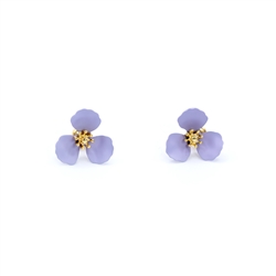 3 Petal Flower Earrings in Lilac