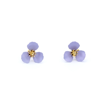3 Petal Flower Earrings in Lilac
