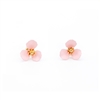 3 Petal Flower Earrings in Light Pink
