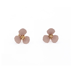 3 Petal Flower Earrings in Mauve