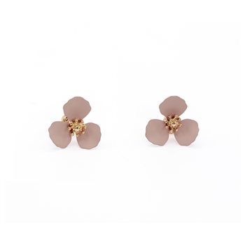 3 Petal Flower Earrings in Mauve