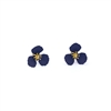 3 Petal Flower Earrings in Navy