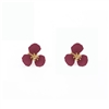3 Petal Flower Earrings in Plum
