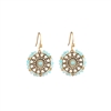 Natural Stone Aqua Beaded Earring  in 14kt Gold Plate