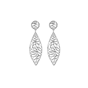 Silver Filigree Oval Earrings