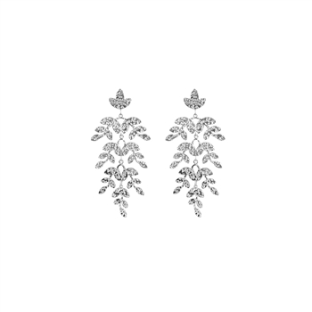 Silver Textured Branches Earrings