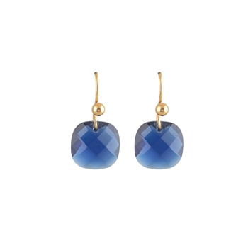 Blue Faceted Natural Stone Earrings