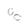 Large C Hoop Hammered Earring in Silver