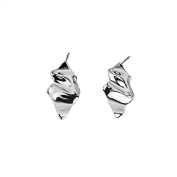 Molten Drop Stud in Silver