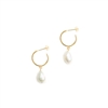 C-Shape Hoop Pearl Earrings