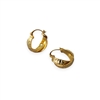 Crossed Hoop Earring in Molten Gold