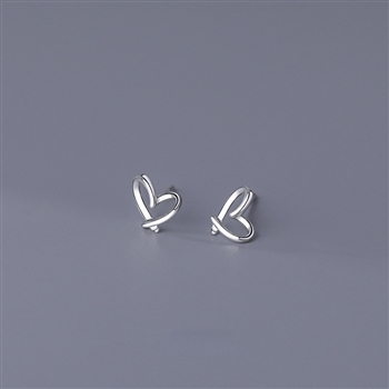crossover heart design earrings
