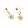 Sunburst Pendant Earrings in 18kt Gold Plate & Amazonite