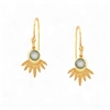 Splay Earring in 18kt Gold Plate & Aqua Chalcedony