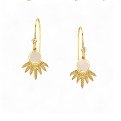 Splay Earring in 18kt Gold Plate & Pink Chalcedony