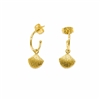 Ginkgo Leaf Pendant Earrings in 18kt Gold Plate