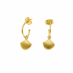 Ginkgo Leaf Pendant Earrings in 18kt Gold Plate
