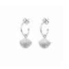 Ginkgo Leaf Pendant Earring in Silver