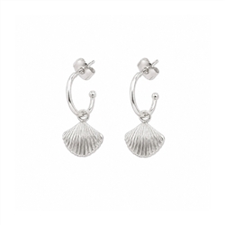 Ginkgo Leaf Pendant Earring in Silver