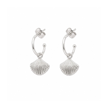 Ginkgo Leaf Pendant Earring in Silver