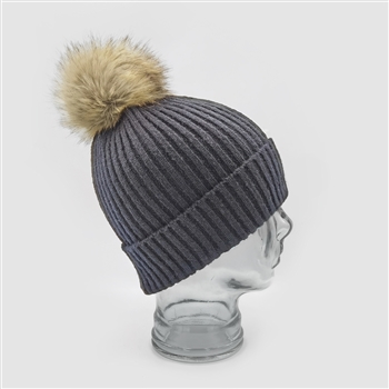 Cashmere Blend Hat in Charcoal