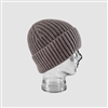 Ribbed Cashmere Blend Beanie Hat in Dark Grey