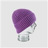 Ribbed Cashmere Blend Beanie Hat in Purple