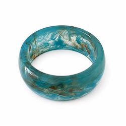 blue marbled chunky resin bangle