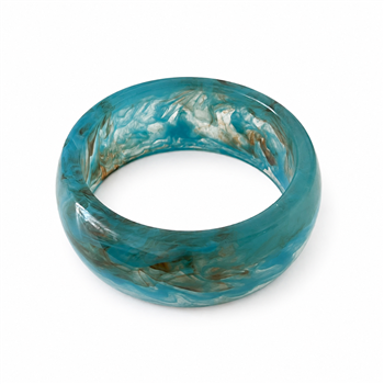 blue marbled chunky resin bangle