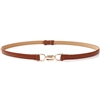 Adjustable Belt with Interlocked Buckle in Tan