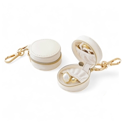 Mini Bag Charm Jewellery Case in Cream