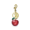 Apple Bag Charm In Red & Antique Gold
