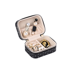 Rectangular Embellished Jewellery Case in Black
