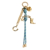 Western Theme Bag Charm Turquoise & Gold