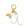 Croissant & Pearl Bag Charm In 18kt Gold